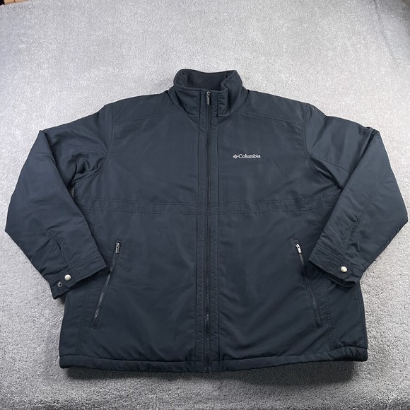Columbia Jacket Mens 2XL XXL Black Northern Voyage Fleece Lined Water Resistant - Picture 2 of 15